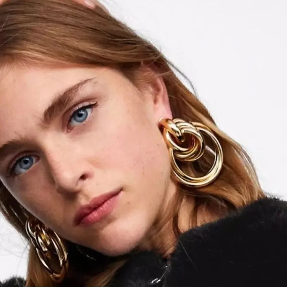 Zara gold twist earrings  #502